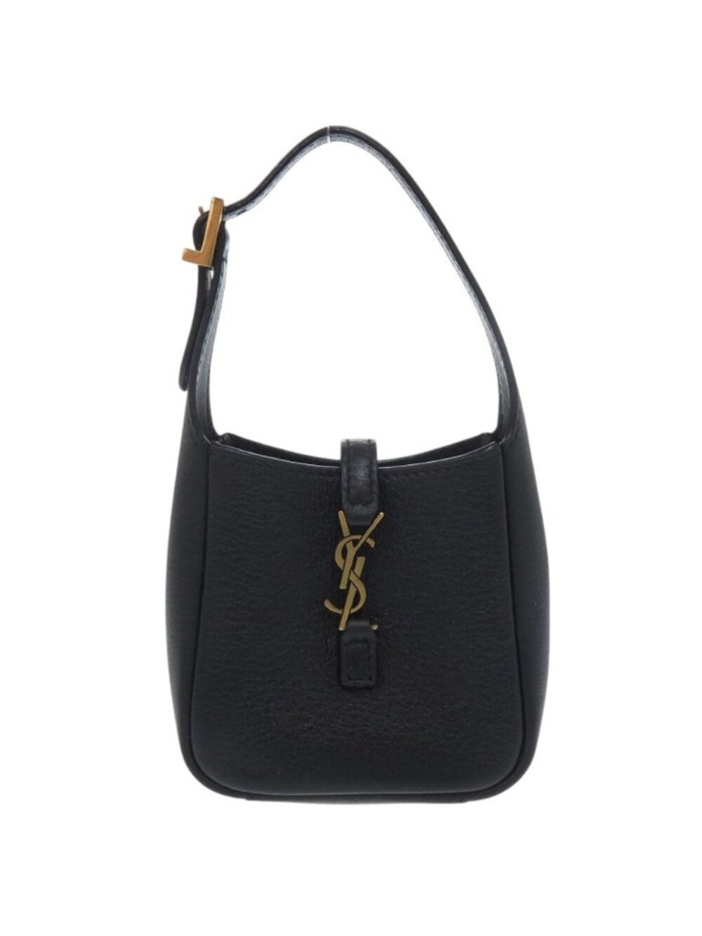 Saint Laurent Micro le Cassette Souple Metal Leather Black Handbag